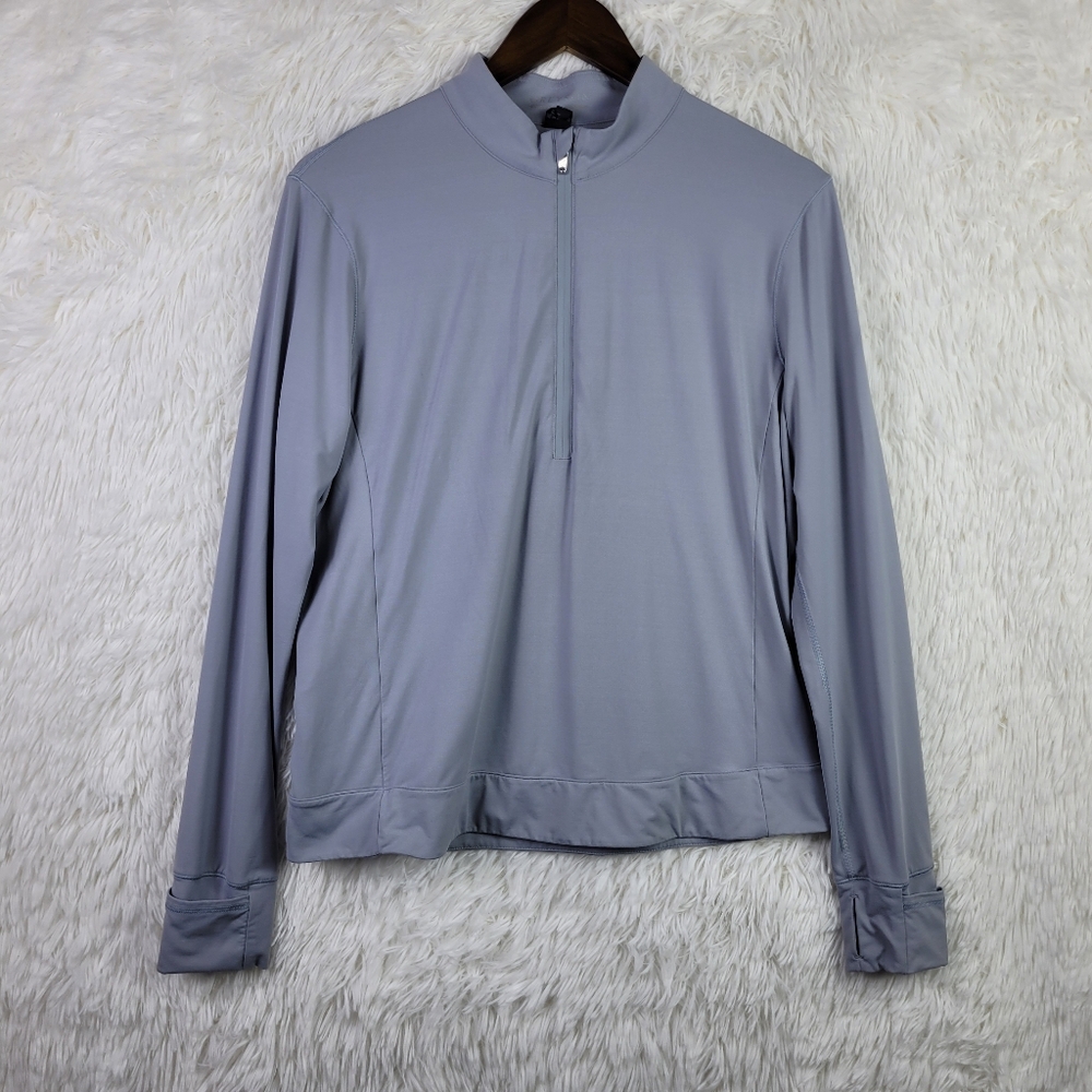Greyson 1/2 Zip Womens Mock Neck Size L‎ Grey Long Sleeve Golf Athletic